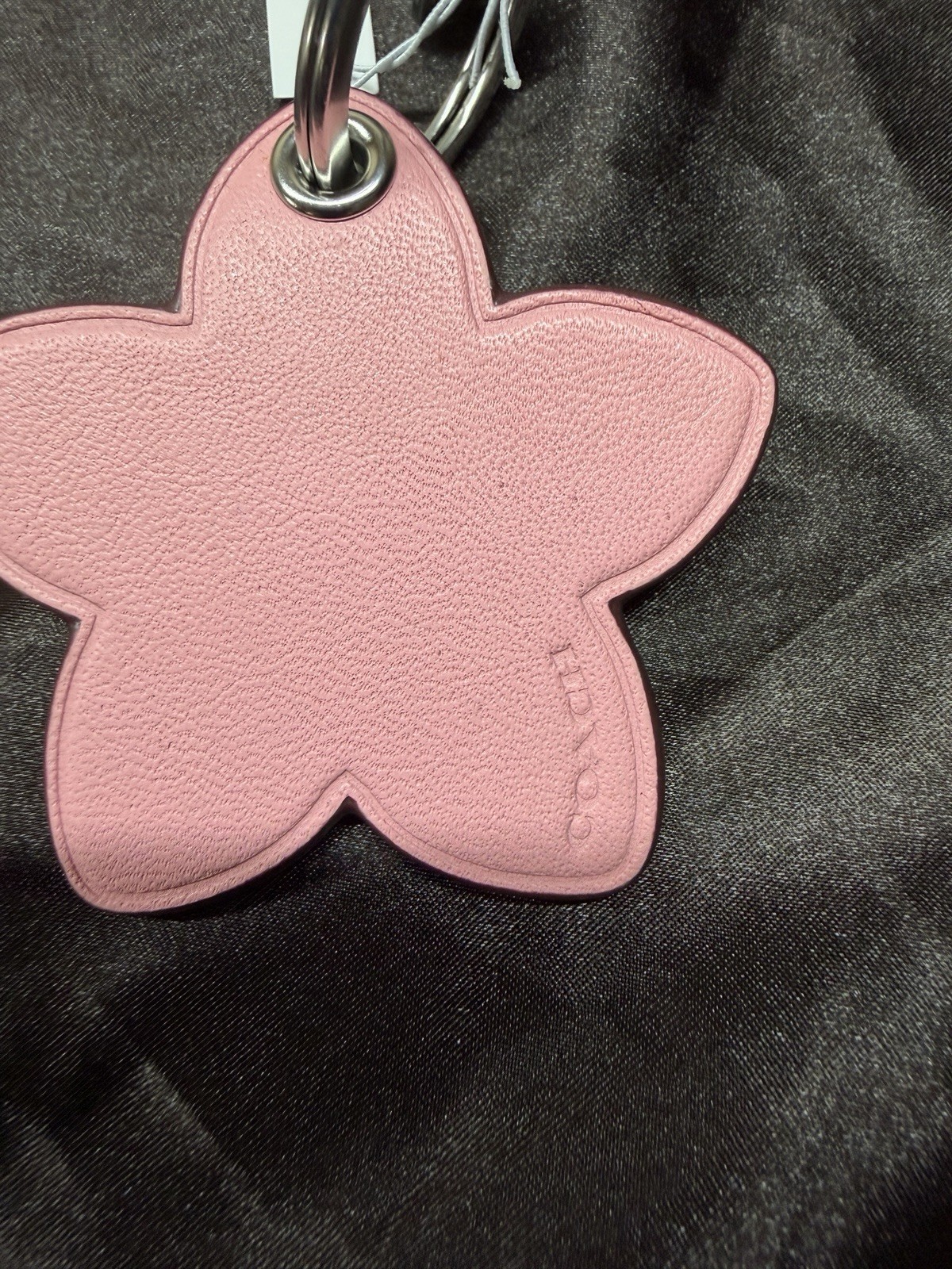 Original COACH Pink Flat Flower Leather Bag Charm Keychain Key Ring CR904 NWT thumbnail 4