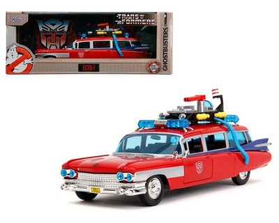 Jada 1:24 Ghostbusters x Transformers Ecto-1 1959 Cadillac Ambullance 35466 Red