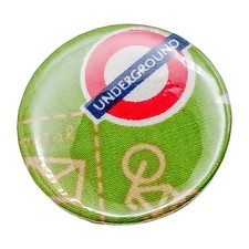 45mm LONDON UNDERGROUND badge, London pin badge, travel badge, England Badge