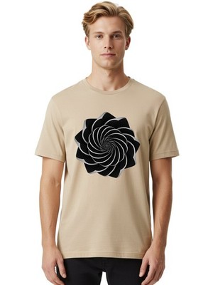 Black-Spiral-1 Mens Graphic Tee, 100% Cotton, Casual Summer Wear