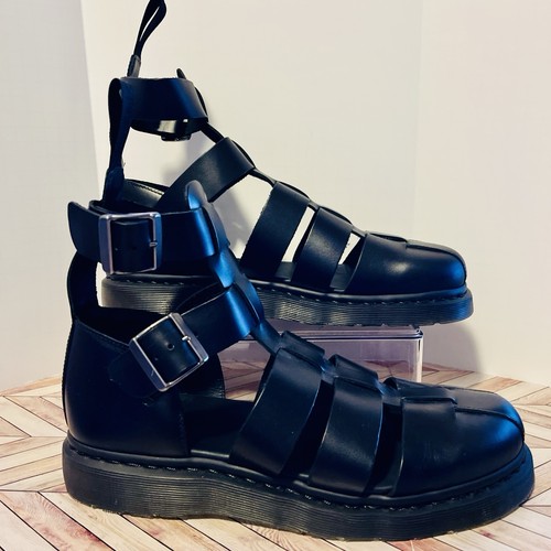 Dr Martens Geraldo Mono Brando Black Leather M 11 W 12 Sandals Straps Chunky 90s