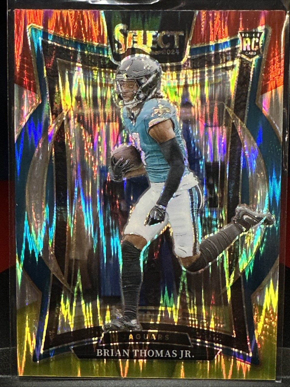 2024 Panini Select - Concourse Brian Thomas Jr. #91 Red & Yellow Shock Prizm...