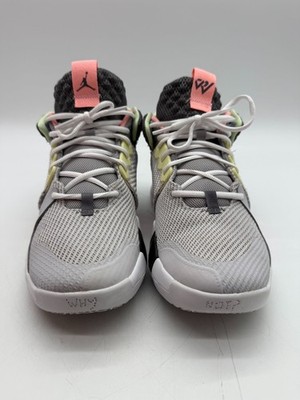Jordan Why Not Zer0.2 Smoke Grey Cyber Mens Size 9.5 Basketball AO6219-002 Box