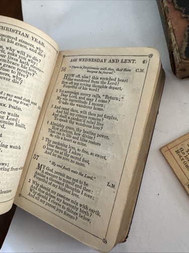 Vintage Bible protestant 2 leather 1886 Prayer Hymnal books  - Picture 5 of 15