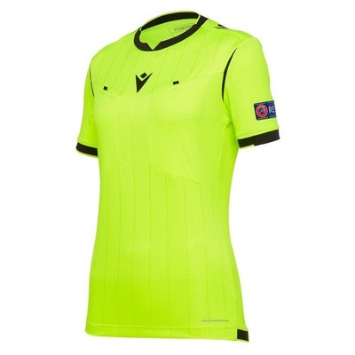 Macron Fußball 1/2-Shirt UEFA Referee 19 Schiedsrichter Trikot Damen neongelb