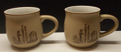 2 Tombstone Arizona Boot Hill Coffee Mugs Stoneware 10 Oz.