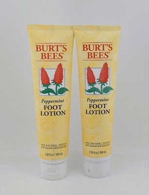 2 Pack - Burt's Bees Peppermint Foot Lotion 3.38 oz New Sealed