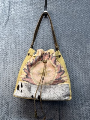 Myra Bag Women s Bucket Shoulder Bag Hair On Hide Western Boho Canvas
