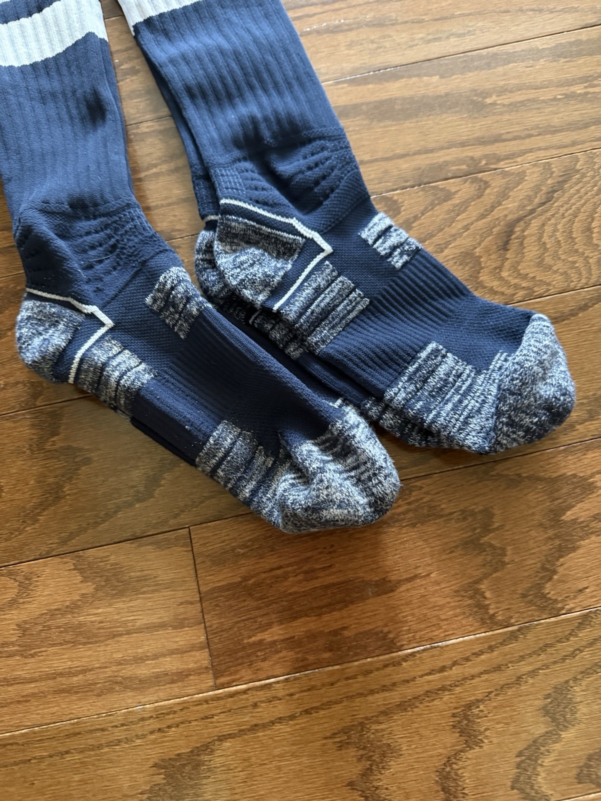 Evoshield Navy Blue White Gray Baseball Game Socks Large Men 8-12 LOT of 2 PAIRS