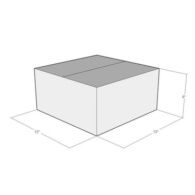 25 12x12x6 White Corrugated Shipping Boxes 48 ECT Double-Wall New