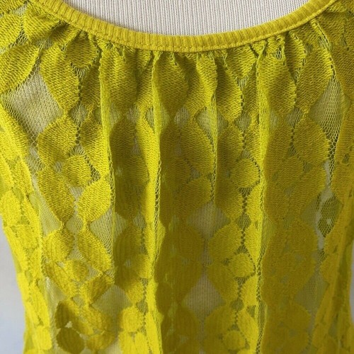 Eyelash Couture Pea Green See Thru Netted Tank, Large - Picture 10 of 11