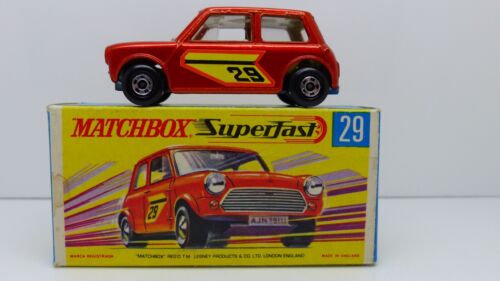 MATCHBOX LESNEY SUPERFAST 29 RACING MINI COOPER CAR BRONZE VINTAGE MINT MIB