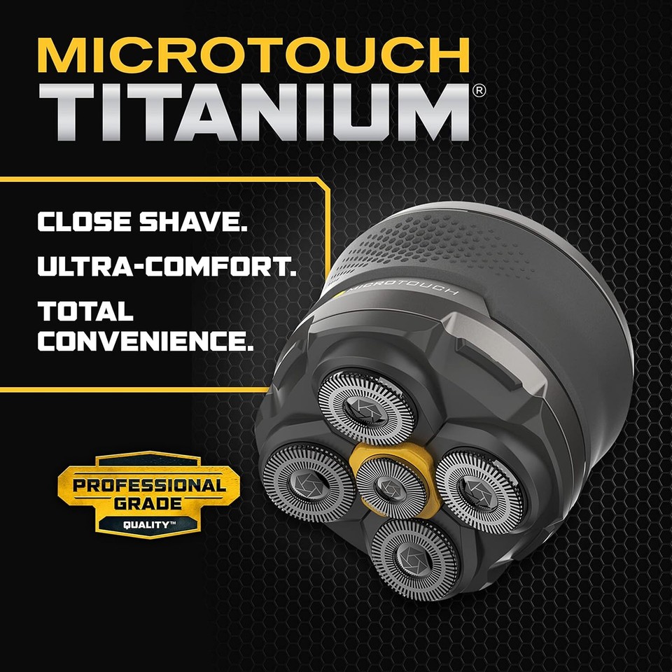 Microtouch Titanium Electric Head Shaver Rechargeable Head and Face