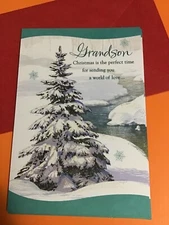 Merry Christmas Grandson World Of Love Large 5.5” x 8” Hallmark Greeting Card