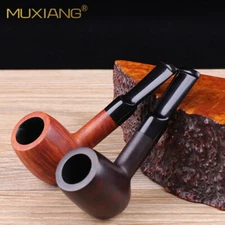 MUXIANG Briar Smoking Smooth Finished 3mm Filter Handmade Tobacco Pipe Gift