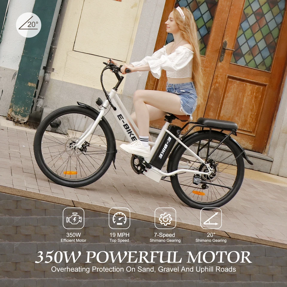 E-bike 26" 500W Electric Bike Bicycle Fat Tire Mountain Snow E-bike US - Image 3 of 4