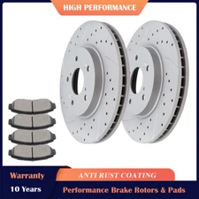 296mm Front Disc Brake Rotors + Ceramic Brake Pads for 2007 - 2016 Honda CR-V