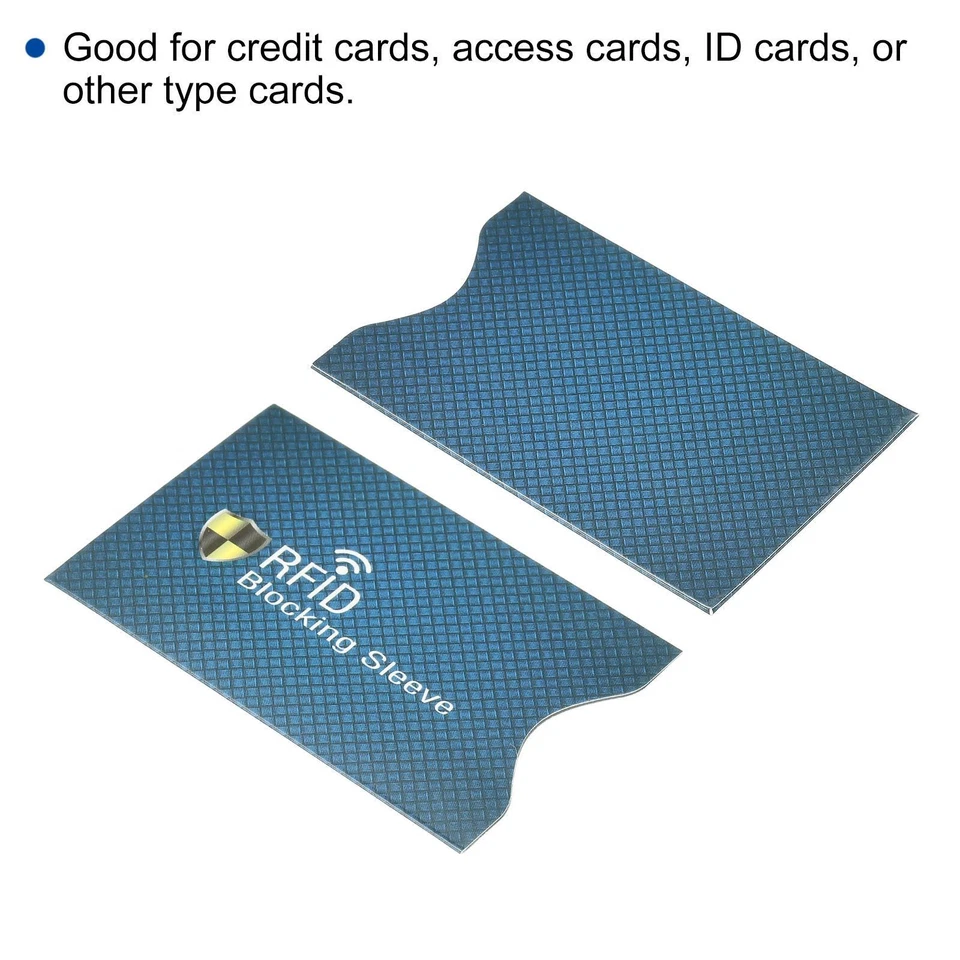 RFID Bloqueo Crédito Tarjeta Fundas,10 Paquetes Sin Contacto,Oscuro Azul - Imagen 4 de 4