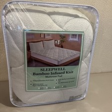 Lot Of2 Sleepwell Bamboo Infused Knit MattressPad King 78?X80? Fully Quilted NEW