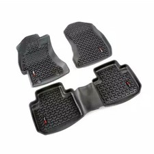 Rugged Ridge All Terrain First 2nd Row Black Floor Liners For Wrangler Jk 4-dr