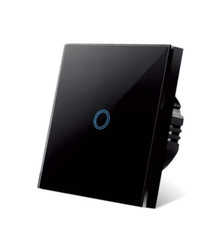 White UK 1/2/3 Gang 1 Way Crystal Glass Panel LED Light Touch Screen Wall Switch