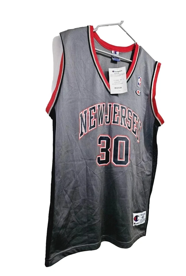Champion NBA Men New Jersey Nets Kerry Kittles # 30 Signed Jersey Sz M Gray Navy - Image 2 of 4