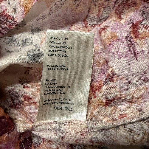 Anthropologie Pilcro Blouse Women’s Small Cottagecore Floral Cropped Surf Pink - Picture 11 of 14