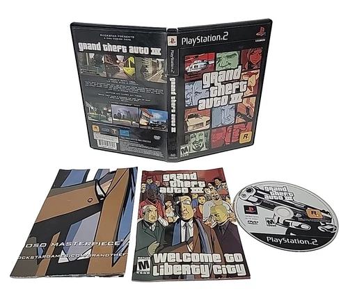 New ListingGTA 3 Grand Theft Auto III PS2 2001 CIB Black Label Complete Tested