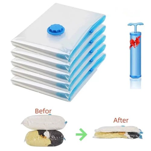 5-10pcs Jumbo Vacuum Storage Bags Travel Space Saver Seal Clothes Organizer Bag