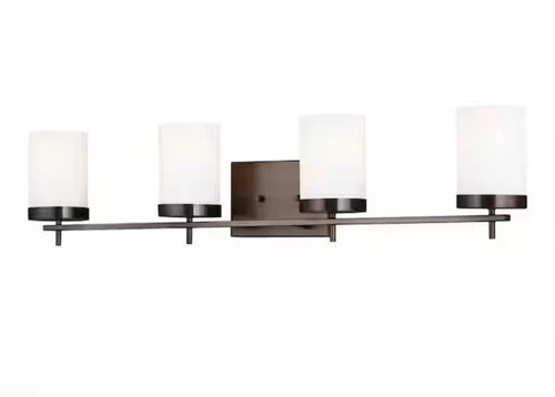 Fixtures 4 Light Bath, Bronze/Etched/White - 4490304-778 - Picture 1 of 4