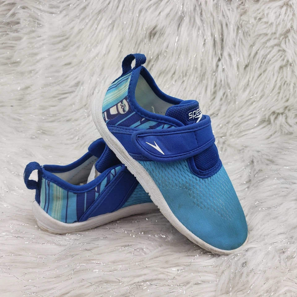 Sapatos SPEEDO azul fácil na água piscina deck jovens crianças tamanho XL 11-12 - Imagem 3 de 4