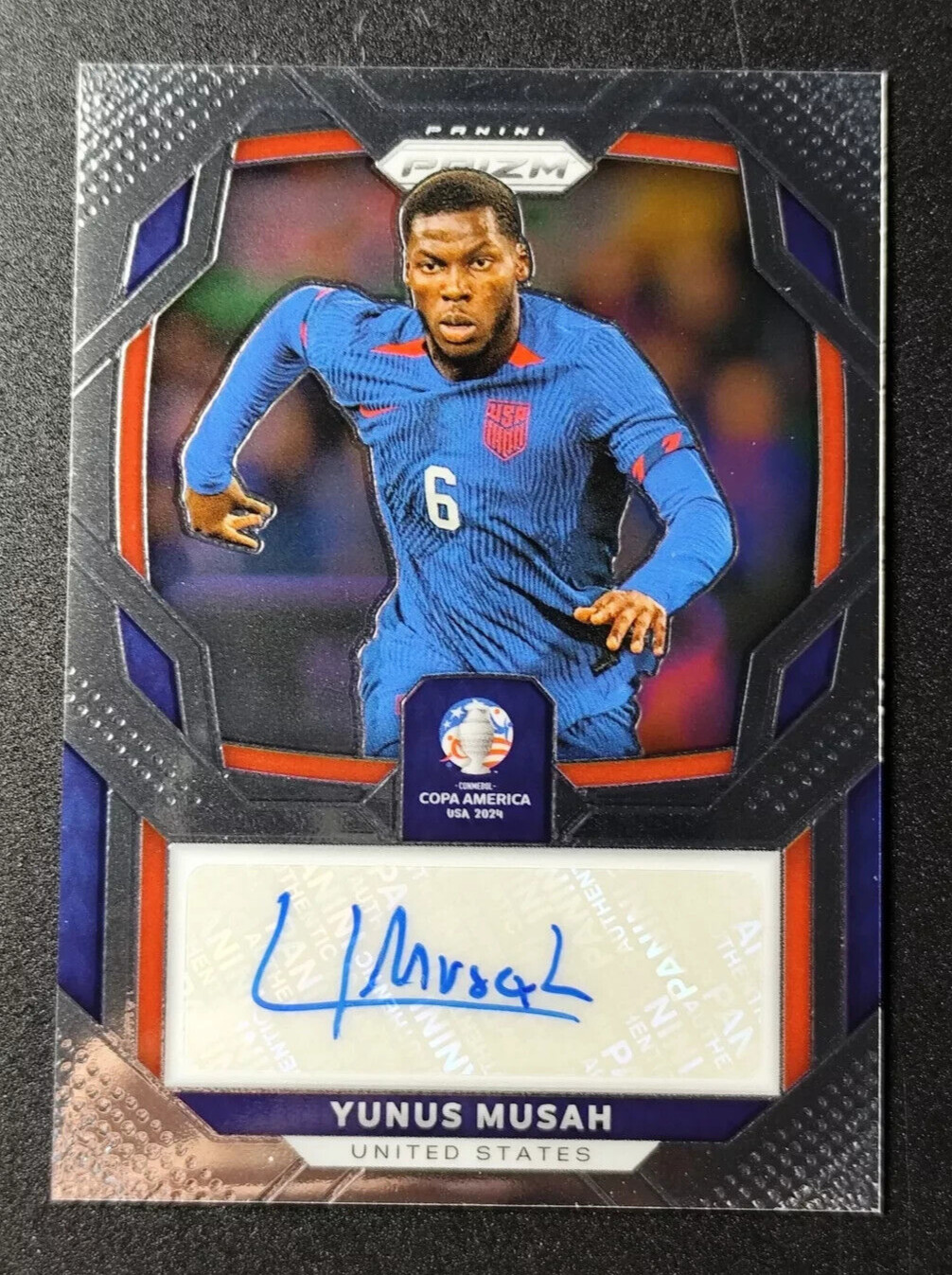 Yunus Musah 2024 Panini Prizm Conmebol Copa America Auto United States -YZ