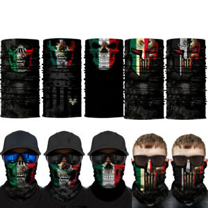2pcs Mexico Skull Neck Gaiter Scarf Headwear Biker Bandana Face Scarf Balaclava 2pcs Mexico Skull Neck Gaiter Scarf Headwear Biker Bandana Face Scarf Balaclava