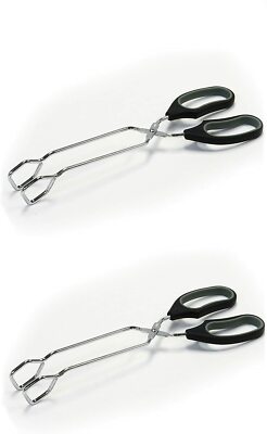 Chef Craft Scissor Food Serving Tongs With Off-Set Working End - ( 2-Pack)