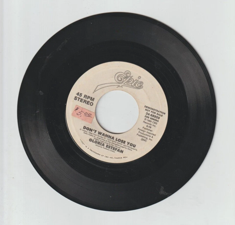 *GLORIA ESTEFAN-"Si Voy  a Perderte/Don't Wanna Lose U" *Latin 45 (Vinyl}-{S205} - Image 2 of 2