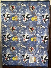 Vintage Looney Tunes Blanket Sylvester Tweety Bugs Taz 1992 Warner Bros NOS