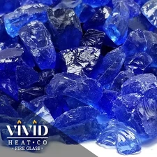 VIVID BLUE AQUA 1/2 - 3/4" Large Fireplace & Fire Pit Fireglass Glass Crystals