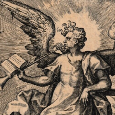 Man Portrait Angel Gabriel Death - Etching Antique Original | eBay