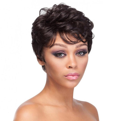 Kurze Afro Lockenperücke für Damen mit Perückenkappe inklusive europäischem und amerikanischem Stil
