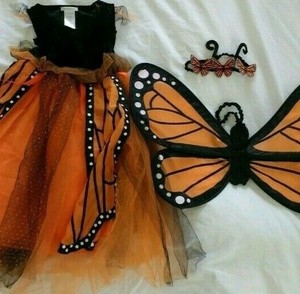 Pottery Barn Kids Monarch Butterfly Halloween Costume Orange 4 6