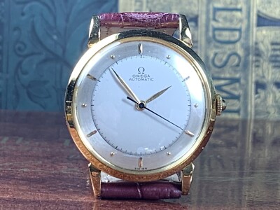 1944 OMEGA 18K SOLID GOLD MANS BUMPER AUTOMATIC WRIST WATCH Ultra Mint KEEP TIME