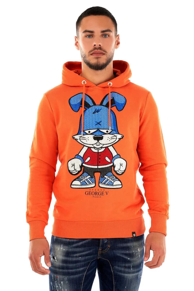 Avenue George V Paris Hoodie Men's Orange Sweatshirt