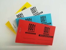 1000 Abholschein, Doppelnummern, Farbe w&auml;hlbar, 10,2 x 5,5 cm
