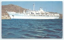 Postcard MV Illiria Blue Aegean Sea Line Greece Cruise Ship Ocean Liner c1982