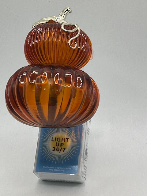 Bath & Body Works Home Fragrance Walllower Plug In Stacked Pumpkins Orange Gold