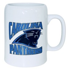 CAROLINA PANTHERS NFL Football Stein Mug Team Logo White Blue Collectible NEW