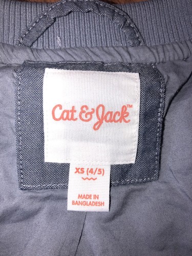 Cat & Jack Girls JACKET - Quilted - Blue - Fall Coat w/ zipper - Size XS 4/5 - Picture 6 of 9