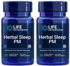 HERBAL SLEEP PM  SLEEP AID 60 Capsule  LIFE EXTENSION