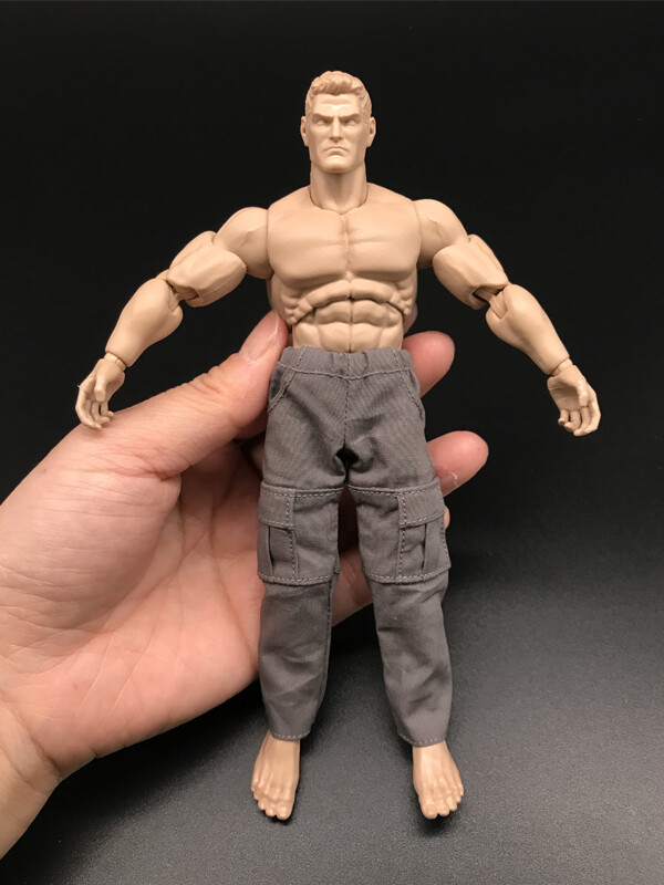 1/12 Scale Combat Pants Model Grey for 6inch Male Strong Action Figure