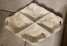 Vintage Made In USA B403 Divided Serving Tray Wood Look